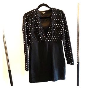 Bebe black dress with pearl detail